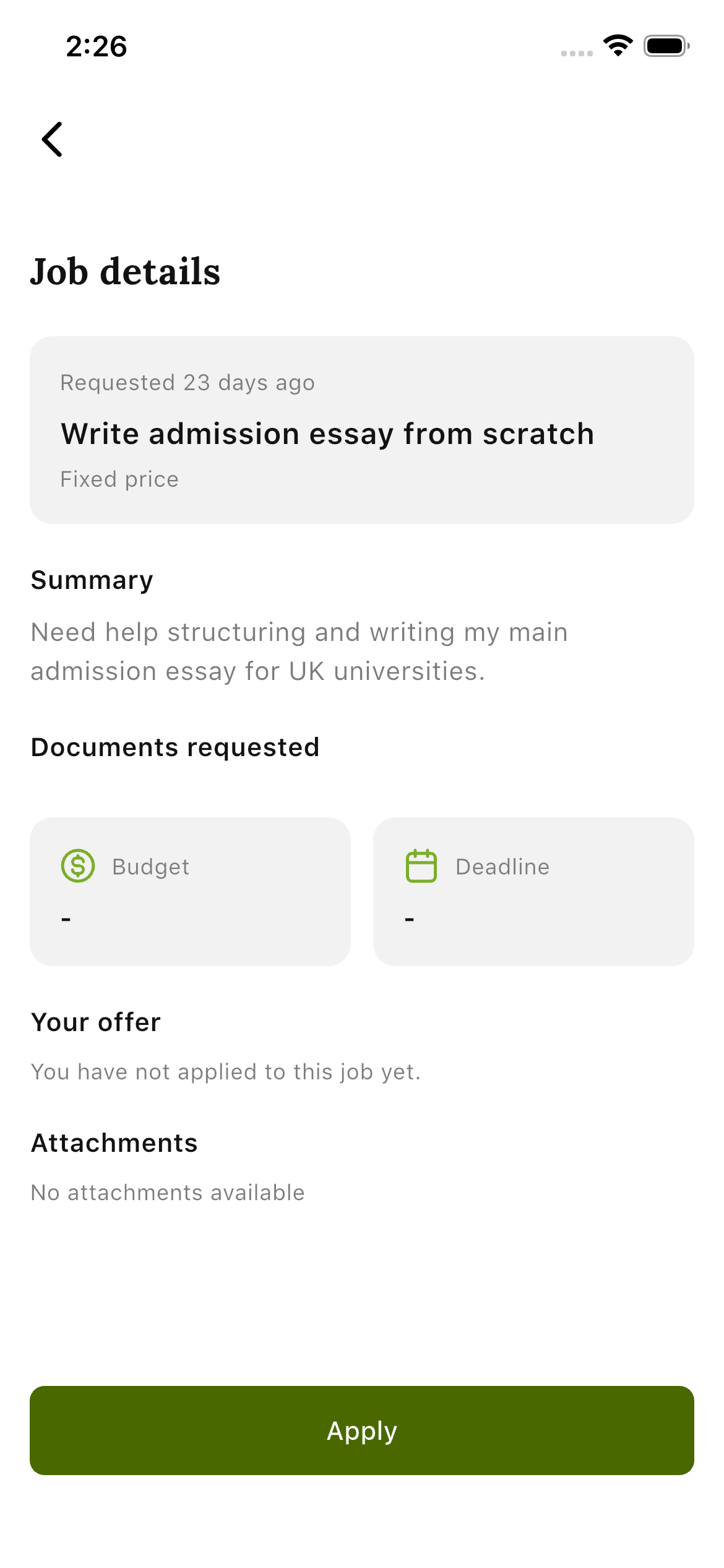 Mentor job detail