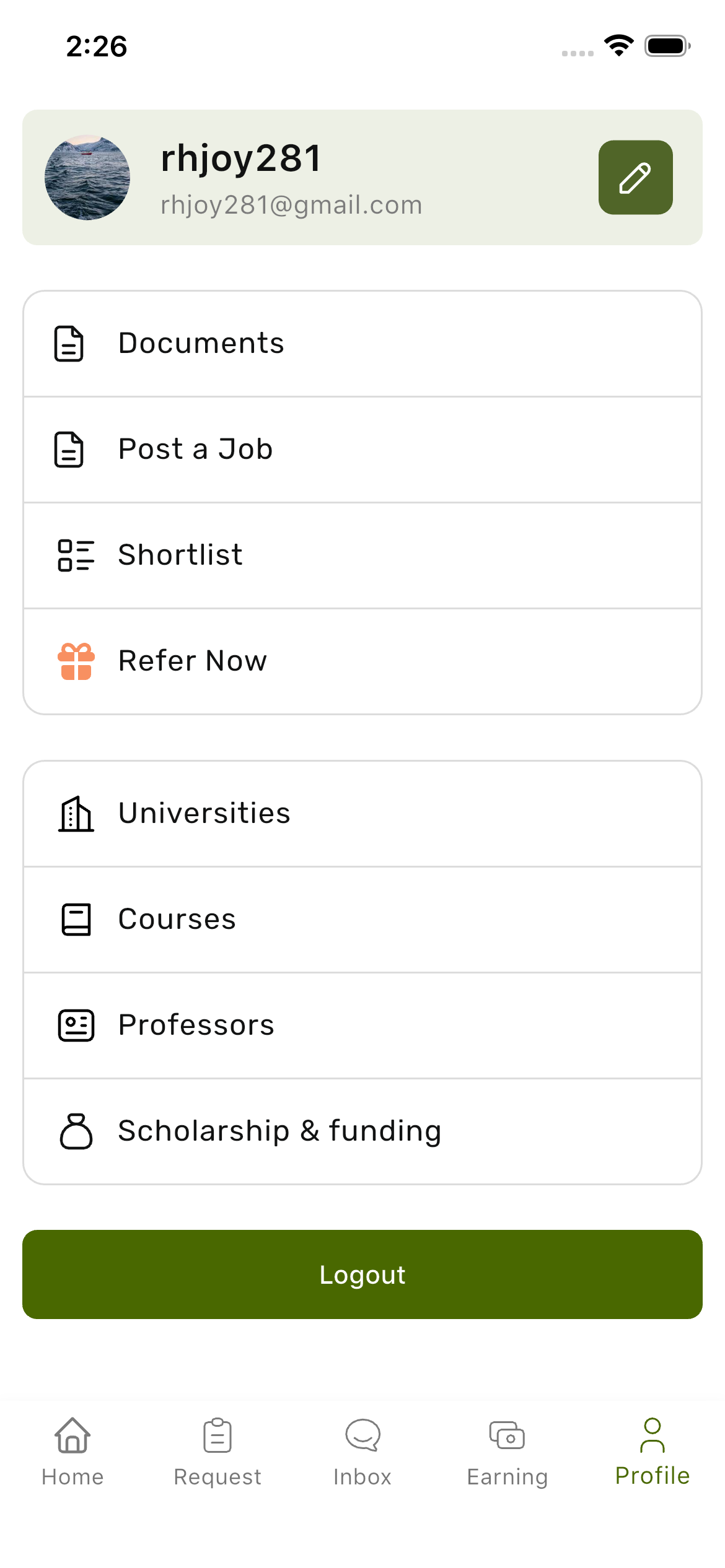 User profile