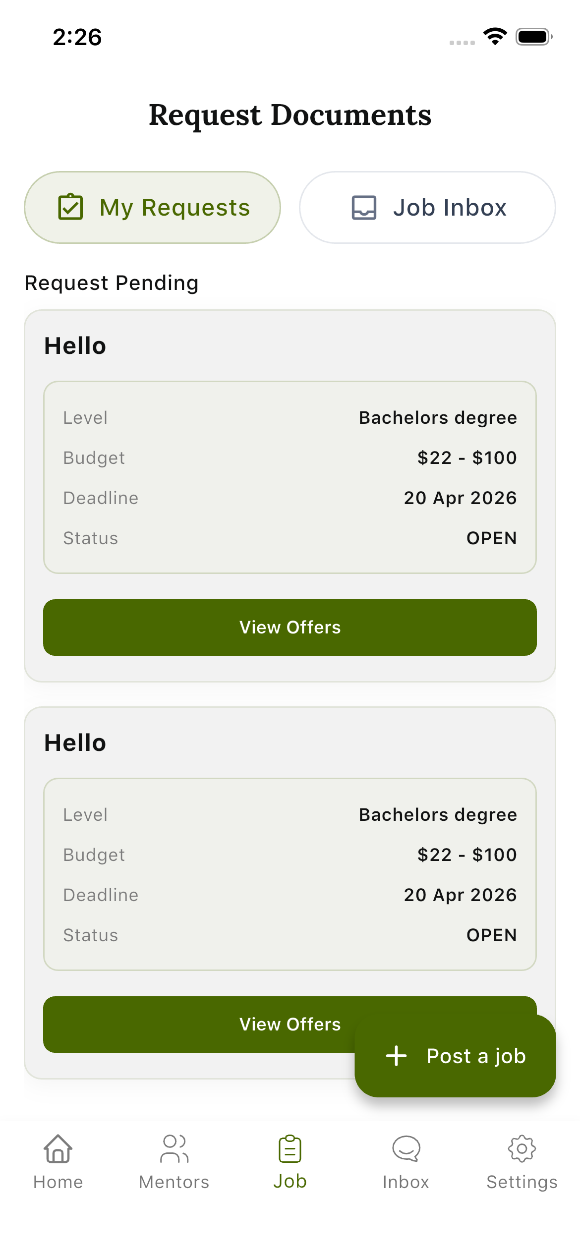 Student jobs