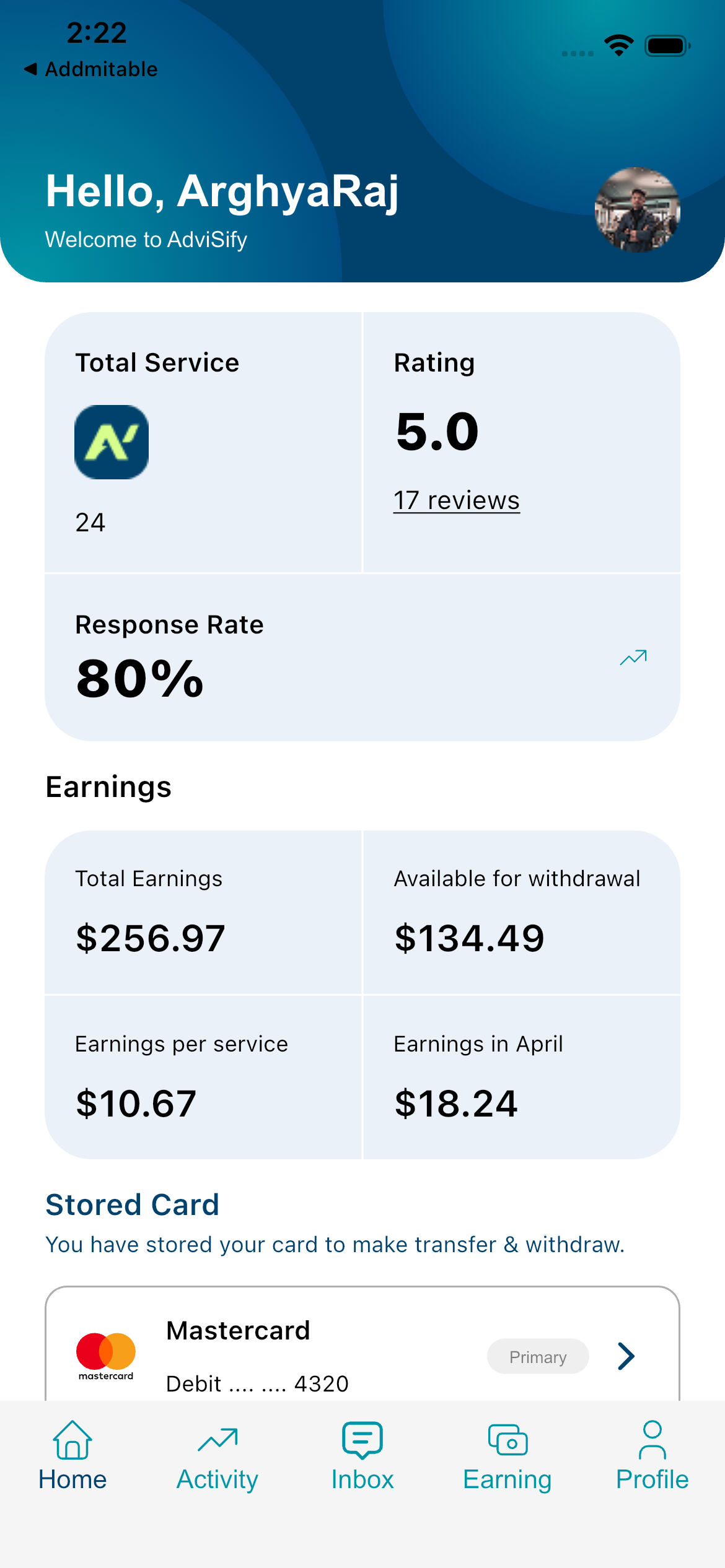 Advisor home